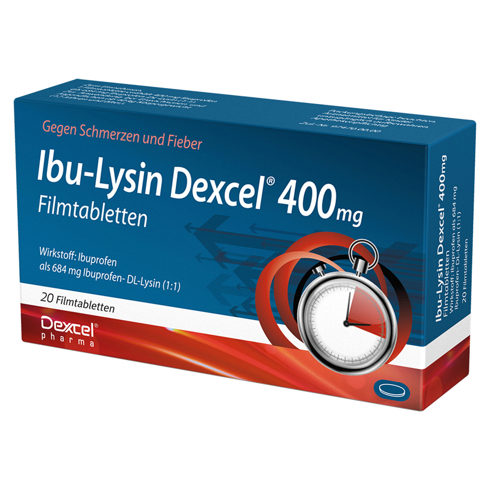 Ibu-Lysin Dexcel 400mg 20 Stück online bestellen - medpex Versandapotheke