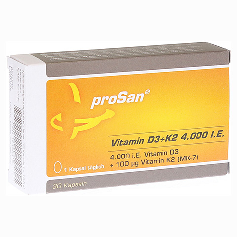 PROSAN Vitamin D3+K2 4.000 I.E. Kapseln 30 Stück