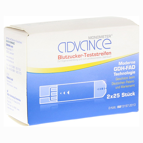 ADVANCE Monometer Blutzucker Teststr.GDH 2x25 Stck