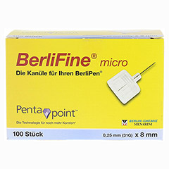 BERLIFINE micro Kanlen 0,25x8 mm 100 Stck - Vorderseite