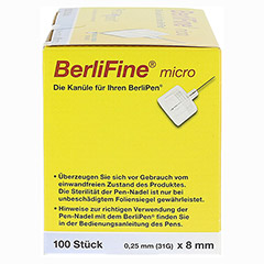 BERLIFINE micro Kanlen 0,25x8 mm 100 Stck - Rechte Seite