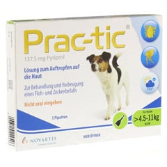 PRAC tic f.kleine Hunde 4,5-11 kg Einzeldosispip. 3 Stück