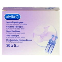 ALVITA physiologische Kochsalzlsung Ampullen 30x5 Milliliter - Vorderseite