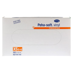 PEHA-SOFT Vinyl Unt.Handschuhe unste.puderfrei XS 100 Stück - Vorderseite