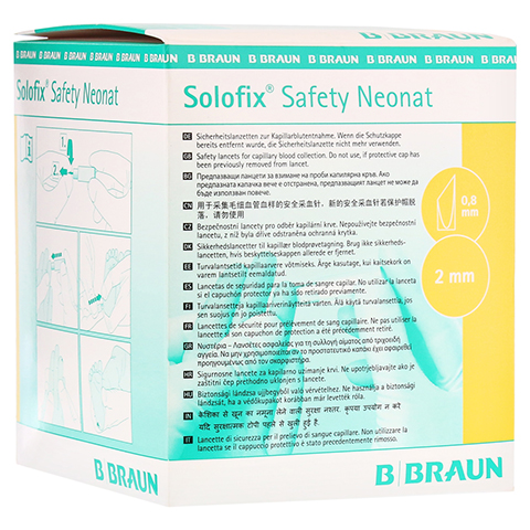 SOLOFIX Safety Neonat Lanzetten 0,8x2,0 mm 200 Stck