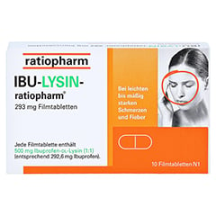 IBU-LYSIN-ratiopharm 293mg 10 Stück N1 - Vorderseite