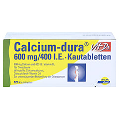 Calcium-dura Vit D3 600mg/400 I.E. 120 Stück N3 - Vorderseite