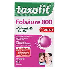 Taxofit Folsäure 800 Depot Tabletten 40 Stück - Vorderseite