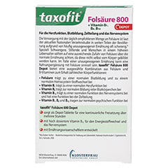 Taxofit Folsäure 800 Depot Tabletten 40 Stück - Rückseite