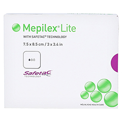 MEPILEX Lite Schaumverband 7,5x8,5 cm steril 5 Stück - Vorderseite
