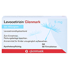 Levocetirizin Glenmark 5mg 50 Stück N2 - Rückseite