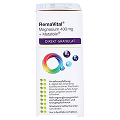 REMAVITAL Magnesium 400 mg+Metafolin Granulat 30x2.5 Gramm - Rechte Seite