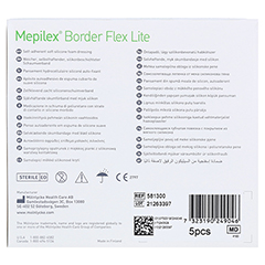 MEPILEX Border Flex Lite Schaumverband 10x10 cm 5 Stück - Rückseite