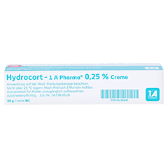 HYDROCORT-1A Pharma 0,25% Creme 20 Gramm N1 - Unterseite
