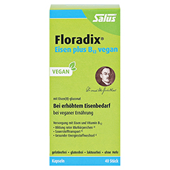Floradix Eisen plus B12 vegan Kapseln 40 Stück - Vorderseite