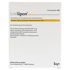 UNILIPON 600 Infusionslösungskonzentrat 1x10 Stück N2 - Rückseite