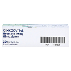 GINKGOVITAL Heumann 40 mg Filmtabletten 30 Stck N1 - Unterseite