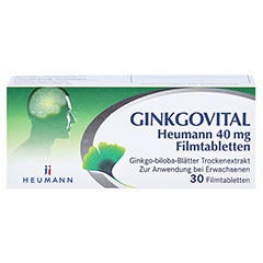 GINKGOVITAL Heumann 40 mg Filmtabletten 30 Stck N1 - Vorderseite