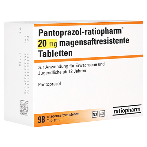 Pantoprazol-ratiopharm 20mg 98 Stck N3