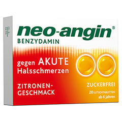 Neo-Angin Benzydamin gegen akute Halsschmerzen Zitronengeschmack 3mg 20 Stück N1