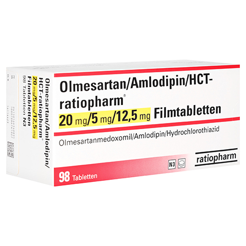 Olmesartan/Amlodipin/HCT-ratiopharm 20mg/5mg/12,5mg 98 Stck N3
