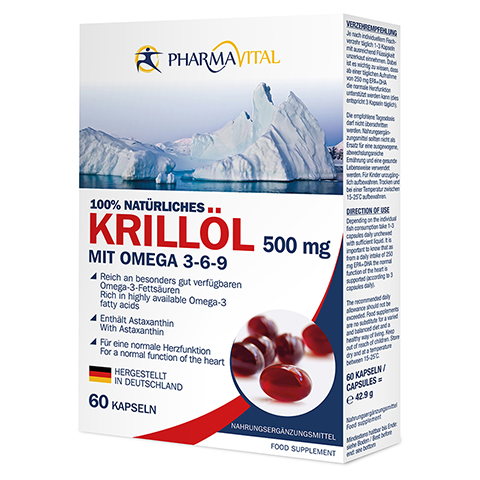 NATRLICHES Krilll 500 mg Prem.+Omega 3-6-9 Kaps. 60 Stck