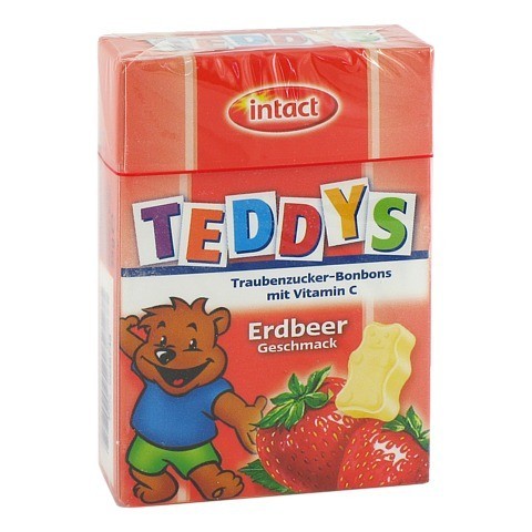 INTACT Klikbox Teddys Erdbeere Bonbons 35 Gramm