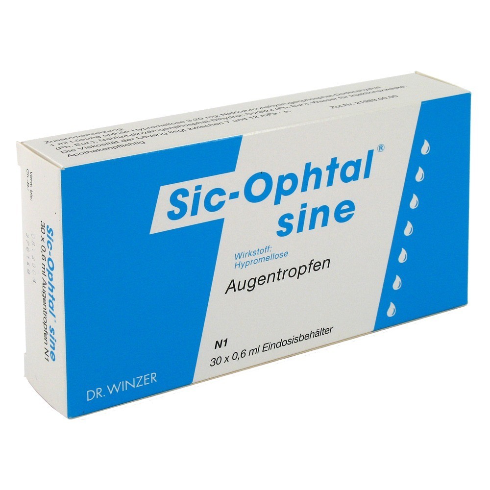 Sic-Ophtal sine Augentropfen Augentropfen 30x0.6 Milliliter