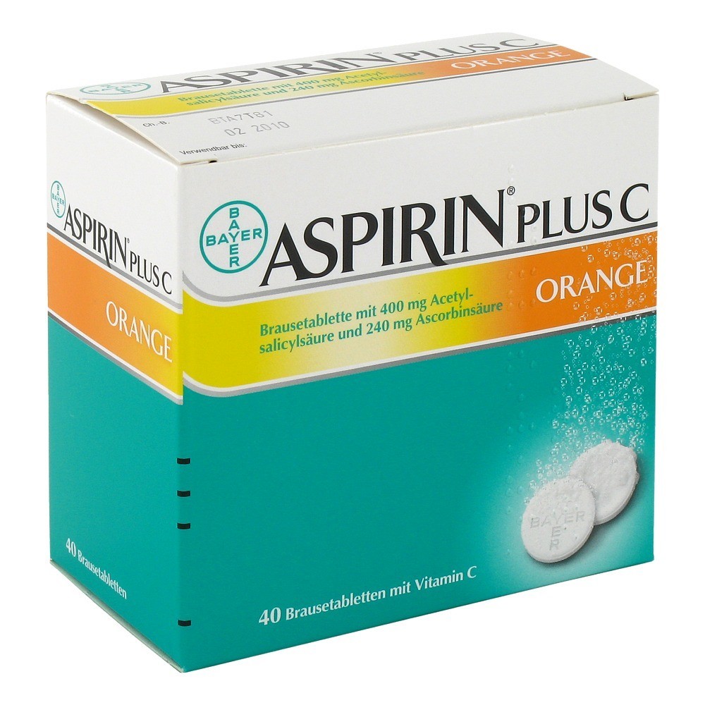 ASPIRIN plus C Orange Brausetabletten 40 St 252 ck online bestellen medpex Versandapotheke