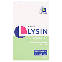 Avitale L-Lysin 750 mg 30 Stück - Vorderseite