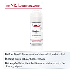 Eucerin Deodorant Roll On Empfindliche Haut 48h 0% Aluminium 50 Milliliter - Info 1