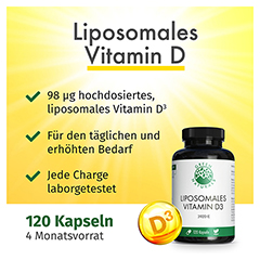 GREEN NATURALS Vitamin D3 liposomal hochdos.Kaps. 120 Stck - Info 1