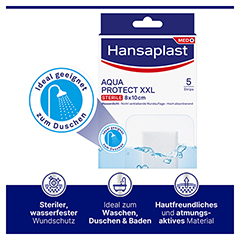 HANSAPLAST Aqua Protect Wundverb.steril 8x10 cm 5 Stck - Info 3