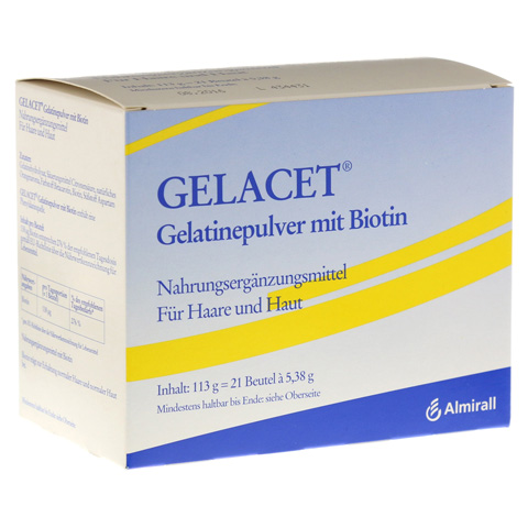 GELACET Gelatinepulver mit Biotin im Beutel 21 Stück