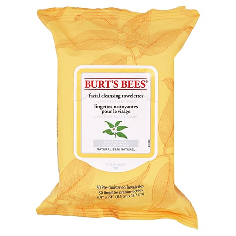 BURT'S BEES Facial Cleansing Towelettes White Tea 30 Stck