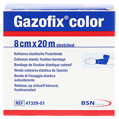 GAZOFIX color Fixierbinde kohsiv 8 cmx20 m blau 1 Stck - Vorderseite