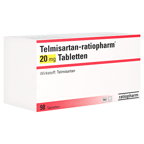 Telmisartan-ratiopharm 20mg 98 Stck N3