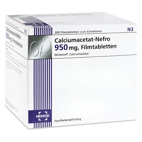 Calciumacetat Nefro 950 mg Filmtabletten 200 Stck N3