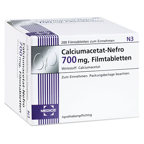 CALCIUMACETAT NEFRO 700 mg Filmtabletten 200 Stck N3