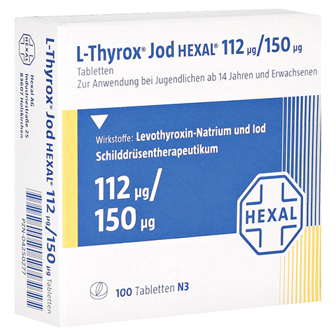 L-Thyrox Jod HEXAL 112g/150g 100 Stck N3