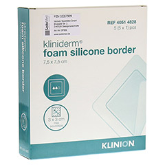 KLINIDERM foam silicone Border 7,5x7,5 cm 5 Stck