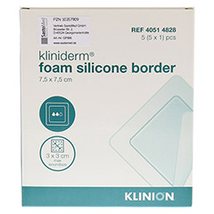 KLINIDERM foam silicone Border 7,5x7,5 cm 5 Stck - Vorderseite