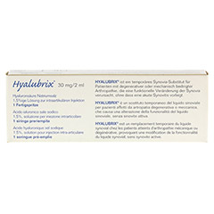 HYALUBRIX Injektionslösung i.e.Fertigspritze 1x2 Milliliter - Rückseite