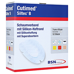 CUTIMED Siltec B Schaumverb.7x10 cm oval 12 Stck