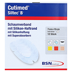 CUTIMED Siltec B Schaumverb.7x10 cm oval 12 Stck - Vorderseite