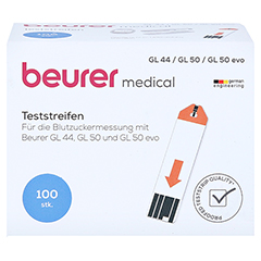 BEURER GL44/GL50 Blutzucker-Teststreifen 100 Stck - Vorderseite