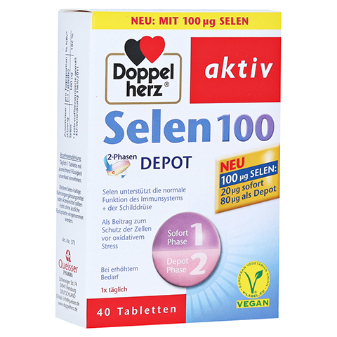 DOPPELHERZ Selen 100 2-Phasen Depot Tabletten 40 Stck