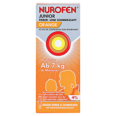 Nurofen Junior Fieber- & Schmerzsaft Orange 40 mg/ml 100 Milliliter N1 - Vorderseite