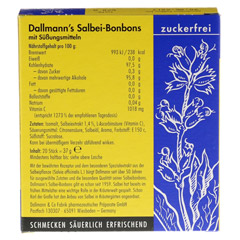 Dallmann's Salbeibonbons zuckerfrei 20 Stück - Rückseite
