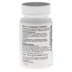 NEURO L-Tryptophan Tabletten 60 Stück - Rückseite